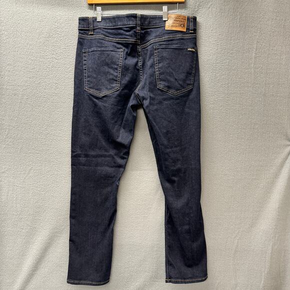Volcom Vorta Jeans Mens 34 (35x30 ACTUAL) Slim Straight Blue Denim Dark Wash - Picture 3 of 10
